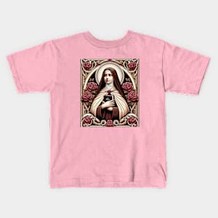 St Therese of Lisieux Little Flower Rose Catholic Saint Kids T-Shirt